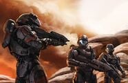 Buck, Romeo, and Mickey in Helljumper during Operation: COALPEPPER in Halo Mythos.