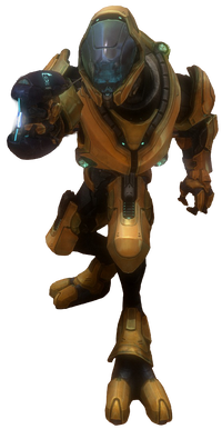 A render of a Sangheili Ranger Commander in Halo Reach.