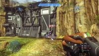 First-person view of the Concussion Rifle in Halo 4.