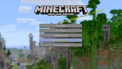 Screenshot of the Spash Text referencing Halo in Minecraft.