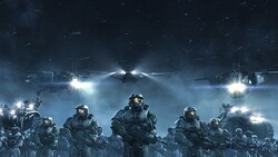 UNSC forces seen in the Halo Wars announcement trailer.