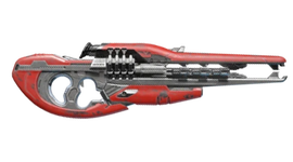 A render of the Halo Infinite Elutuzem-pattern stalker rifle model used in the Halo Encyclopedia (2022 edition) and Halo: Flashpoint.