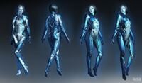 Concept art of Cortana for Halo Infinite that closely mirrors her look in Halo 5: Guardians.