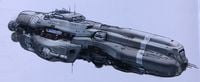 Concept design of the frigate from The Art of Halo 5: Guardians.