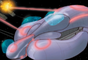 A Rasus-pattern interdictor firing plasma torpedoes in Halo Wars: Genesis.