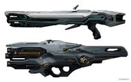 Concept art of the Scattershot and Incineration Cannon for Halo 4.