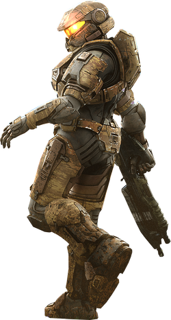 A Spartan-IV (possibly Tomas Horvath) on the cover of Halo: The Rubicon Protocol.