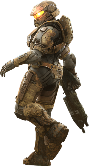 A Spartan-IV (possibly Tomas Horvath) on the cover of Halo: The Rubicon Protocol.