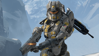 A Commando-clad Spartan-IV with a Z-110 Boltshot in Halo 4.