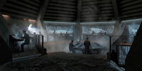 Concept art of the destroyed command centre.