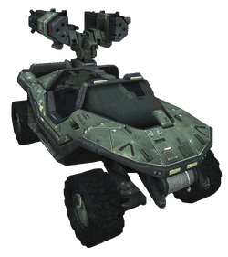 Halo: Reach press kit image featuring an M12R Rocket Warthog.