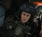 A Bumblebee pilot wearing the M52B armor with a specialized helmet in Halo: Combat Evolved Anniversary.