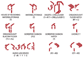 Various examples of letter-sound and number combinations.