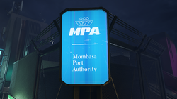 Mombasa Port Authority screen