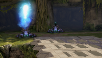 A Muz-pattern Wraith fires its heavy plasma mortar in Halo 2: Anniversary.