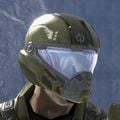 A close-up of the Talon helmet as it appears in Halo 3.