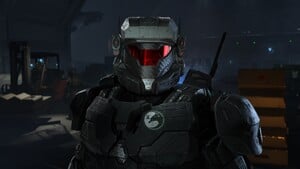 An official screenshot of Riz-028's canon depiction using Halo Infinite customization items.