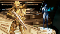 John-117 and Cortana shutting down the particle cannon network.