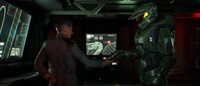 Jacob Keyes handing John-117 his M6D magnum.