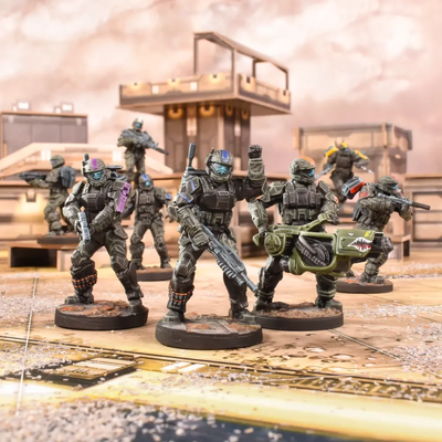 Photo of ODST miniatures.