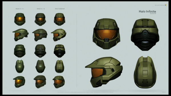 Concept art of Master Chief's helmet.
