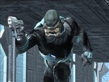 The model of an armorless Sangheili as seen in Halo: Reach via a hologram glitch.