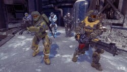 Screenshot of a GEN2 adaptation of Noble Team's armor, introduced in the Memories of Reach update.