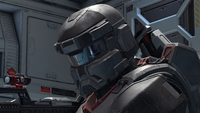 A Spartan-IV wearing a default Linebreaker helmet on Aquarius.