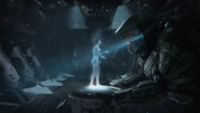 Cortana and John-117 in Halo 4 announcement trailer.