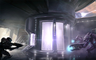 Palmer infiltrating a Covenant anti-air emplacement.