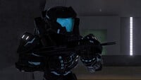 A Spartan-IV with a Pilot helmet in Halo 5: Guardians.