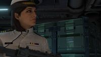 Keyes leaving the Cairo Station to board her Frigate