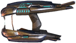 Another in-game profile view of the Plasma Rifle from Halo 3.