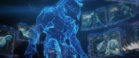A hologram of Jul 'Mdama in Halo 5: Guardians.