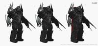 Concept art for a Brute bearing resemblance to Voridus, with nanobarbed talons, for Halo Wars 2.