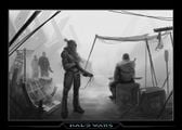 Concept art of the rebel group, including what appears to be the sniper rifle in the hands of the second leftmost figure.