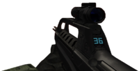 First-person view of the BR55 Service Rifle in Halo 2.