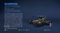 An M808B Scorpion, as displayed in the Library feature of Halo: Combat Evolved Anniversary.