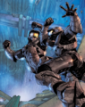 Otto-031 and Victor-101 fighting in their Mjolnir: Black armor.