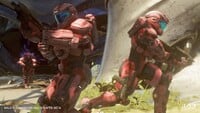 Red Team's Spartans on the map.
