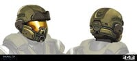 Concept art of the Athlon helmet for Halo Infinite.