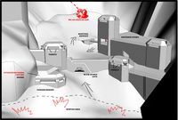 A map of a Halo 3 multiplayer level High Ground while still in developement.
