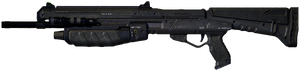 A screenshot of the M90 shotgun in Halo: Combat Evolved (original image by User:Saphira).