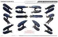 Asset turnarounds for the Okarda'phaa-pattern plasma rifle featured in Halo: Reach, used as reference for Deliver Hope.