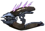 A profile view of the Needler in the Halo: Reach Multiplayer Beta.