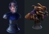 Concept art for the busts of Stanforth and Rho 'Barutamee.