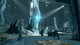 The Composer on board Ivanoff Station, guarded by ONI Security. From Halo 4 campaign level Composer.