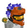 Icon for the Minecraft Character Creator item "Flaming Recon Helmet".