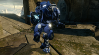 A Sangheili playing Ricochet on Shrine in Halo 2: Anniversary.