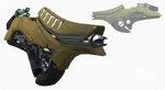 A profile and three-quarter render of the Fuel Rod Gun from Halo: Reach.